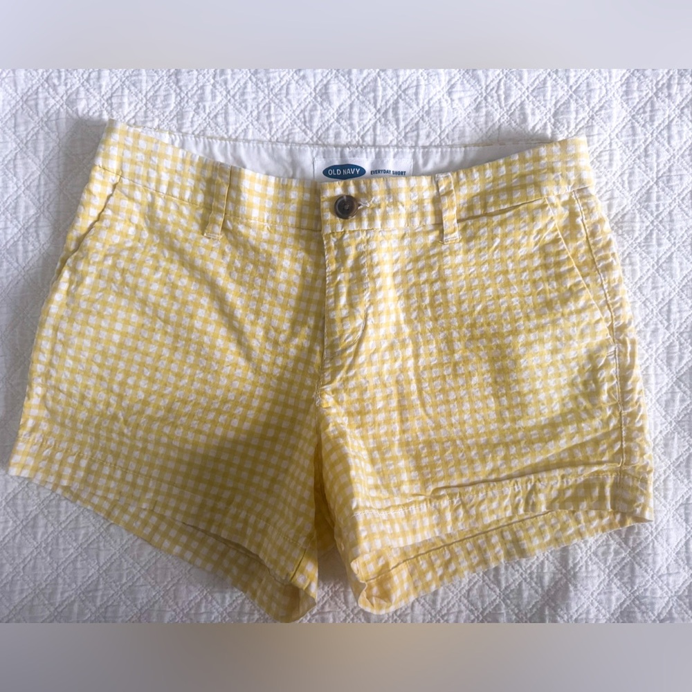 Old Navy Women's Yellow Gingham Shorts Size 0